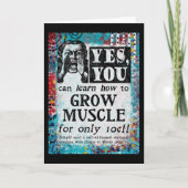 筋肉を成長させる – おもしろい Vintage Ad カード (正面)