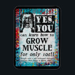筋肉を成長させる – おもしろい Vintage Ad マグネット<br><div class="desc">フェイクヴィンテージお洒落の新聞と学して「筋肉を育てる方法」。</div>