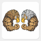 筋肉を持つワシ スクエアシール (正面)