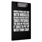 筋肉を持つ男性のデート – おもしろいボディビル クリップボード (右)