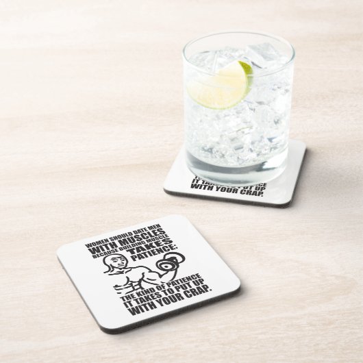 筋肉を持つ男性のデート – おもしろいボディビル コースター (右側)