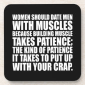 筋肉を持つ男性のデート – おもしろいボディビル コースター (正面)