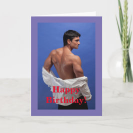 筋肉オス誕生日カード、5" x 7"折り畳みカード カード