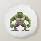 筋肉カエル,強い筋肉のボディビルカエル ラウンドクッション (裏面)