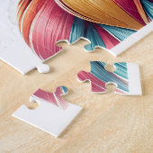 筋肉カラフル解剖学アート – 子供のシルエット ジグソーパズル (側面)