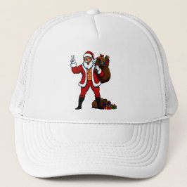 筋肉サンタのピースサイン!おもしろクリスマス キャップ