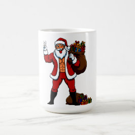 筋肉サンタのピースサイン!おもしろクリスマス コーヒーマグカップ