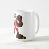 筋肉サンタのピースサイン！おもしろクリスマス コーヒーマグカップ (正面右)