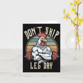 筋肉チキンおもしろいジムトレーニング脚スキップL カード (黄色い花)