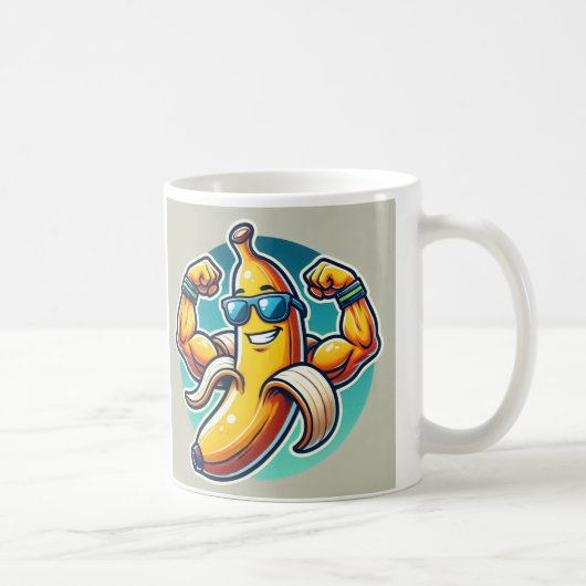 筋肉バナナマグカップ - 朝をパワーアップ！ コーヒーマグカップ (右)