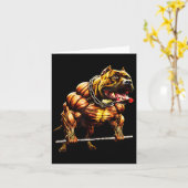 筋肉ピットブルパワーリフティングビーストジムアニマルストスター カード (黄色い花)