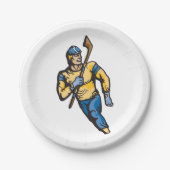 筋肉ホッケー選手 ペーパープレート (正面)