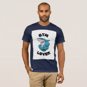 筋肉ムキムキのサメ フィットネスモチベーション Tシャツ (正面フル)