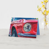 筋肉モダン車グリーティングカード カード (黄色い花)