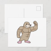 筋肉モリモリのネズミのボディビルダー ポストカード (正面/裏面)