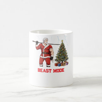 * 筋肉モードのサンタがクリスマスツリーを持ち上げる コーヒーマグカップ