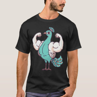 筋肉動物シリーズ クジャク Tシャツ