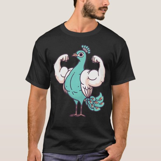 筋肉動物シリーズ クジャク Tシャツ (正面)