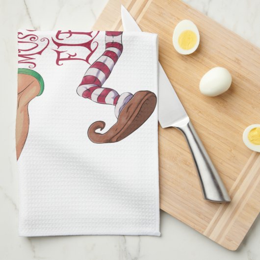 筋肉小妖精や小人 キッチンタオル (四つ折り)