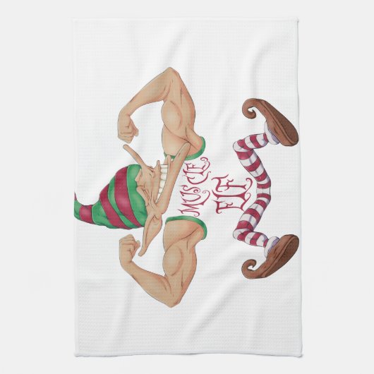 筋肉小妖精や小人 キッチンタオル (縦)