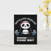 筋肉建物フィットネスパンダウェイトリフティングバーブ カード (黄色い花)