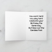 筋肉泳ぐ人5" x 7"折り畳み誕生日カード カード (内部)