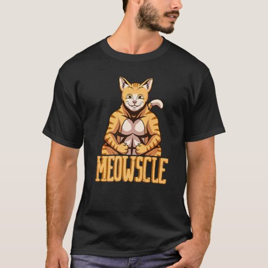 筋肉猫のダンベル Tシャツ (正面)