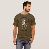 筋肉質なタトゥーのボディビルダー犬 柴犬 Tシャツ (正面フル)