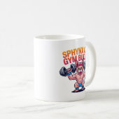 筋肉質のスフィンクスキャットジム仲間キャラクター コーヒーマグカップ (正面右)