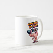 筋肉質のスフィンクス猫のジム仲間キャラクター コーヒーマグカップ (正面右)