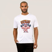 筋肉質のスフィンクス猫のジム仲間キャラクター Tシャツ (正面フル)