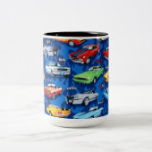 筋肉車のクラシック車のペアカップ ツートーンマグカップ (中央)