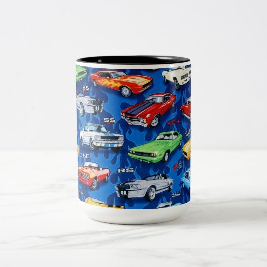 筋肉車のクラシック車のペアカップ ツートーンマグカップ (中央)