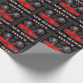 筋肉車のサンタの新しいそりの醜い休日のセーター ラッピングペーパー (角)