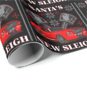 筋肉車のサンタの新しいそりの醜い休日のセーター ラッピングペーパー (ロールコーナー)