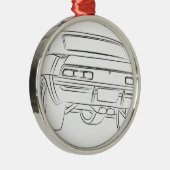 筋肉車のスケッチ メタルオーナメント (右)