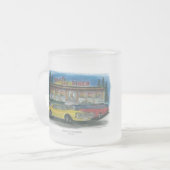 筋肉車のダイナー フロストグラスマグカップ (正面左)