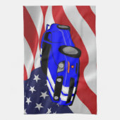 筋肉車のデザイン キッチンタオル (縦)