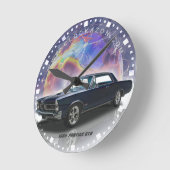 筋肉車装飾用壁掛け時計 ラウンド壁時計 (傾斜)