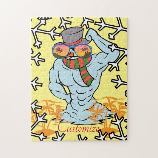 筋肉雪だるまトロピカルバケーションサンダー_コーブ ジグソーパズル (縦)
