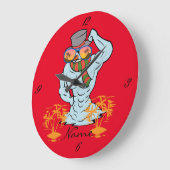 筋肉雪だるまトロピカルバケーションサンダー_コーブ ラージ壁時計 (傾斜)