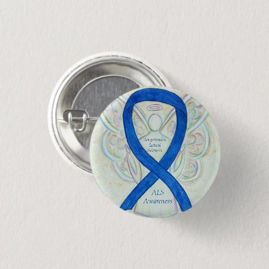 筋萎縮性側索硬化症認識度リボンピン 缶バッジ (正面&裏面)