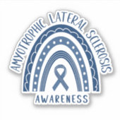 筋萎縮性側索硬化症ALSレインボーステッカー シール (正面)