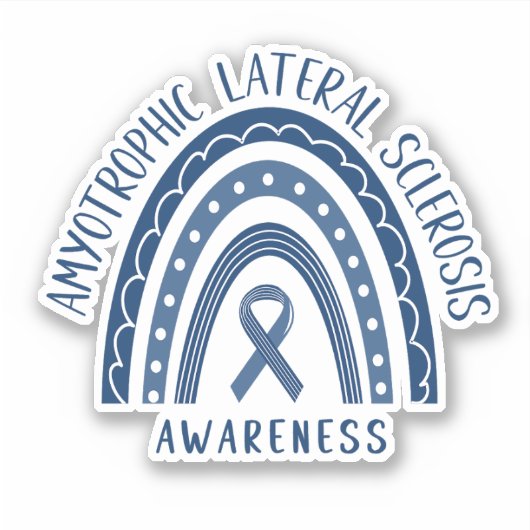 筋萎縮性側索硬化症ALSレインボーステッカー シール (正面)