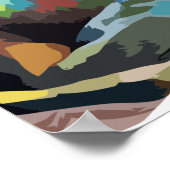 筋解剖学マンカラフル抽象芸術芸術 ポスター (角)