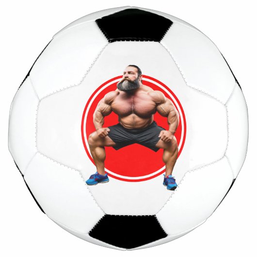 筋骨隆々なひげ男 サッカーボール (正面)
