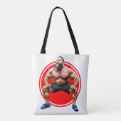 筋骨隆々なひげ男 トートバッグ (裏面)