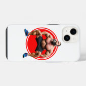 筋骨隆々のひげ男 iPhoneケース (裏面横)