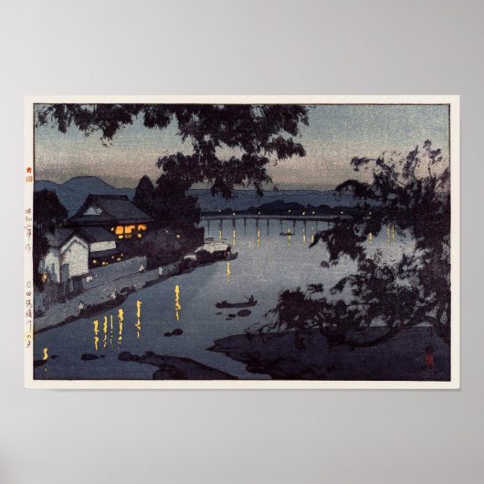 筑後川の夕べ, Evening in Chikugo river, Hiroshi Yoshida ポスター (正面)