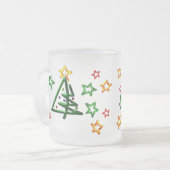 筒状クロムクリスマスツリー フロストグラスマグカップ (正面左)